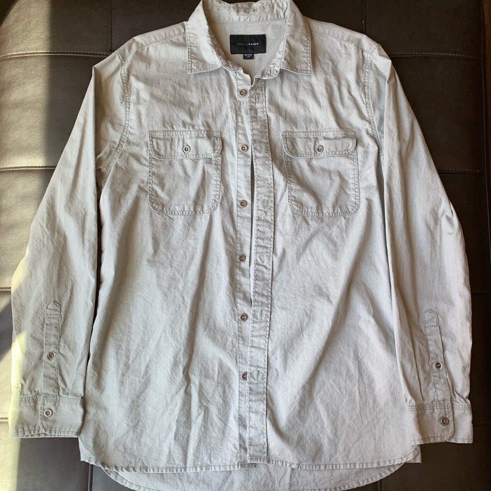among equals long sleeve button down shirt